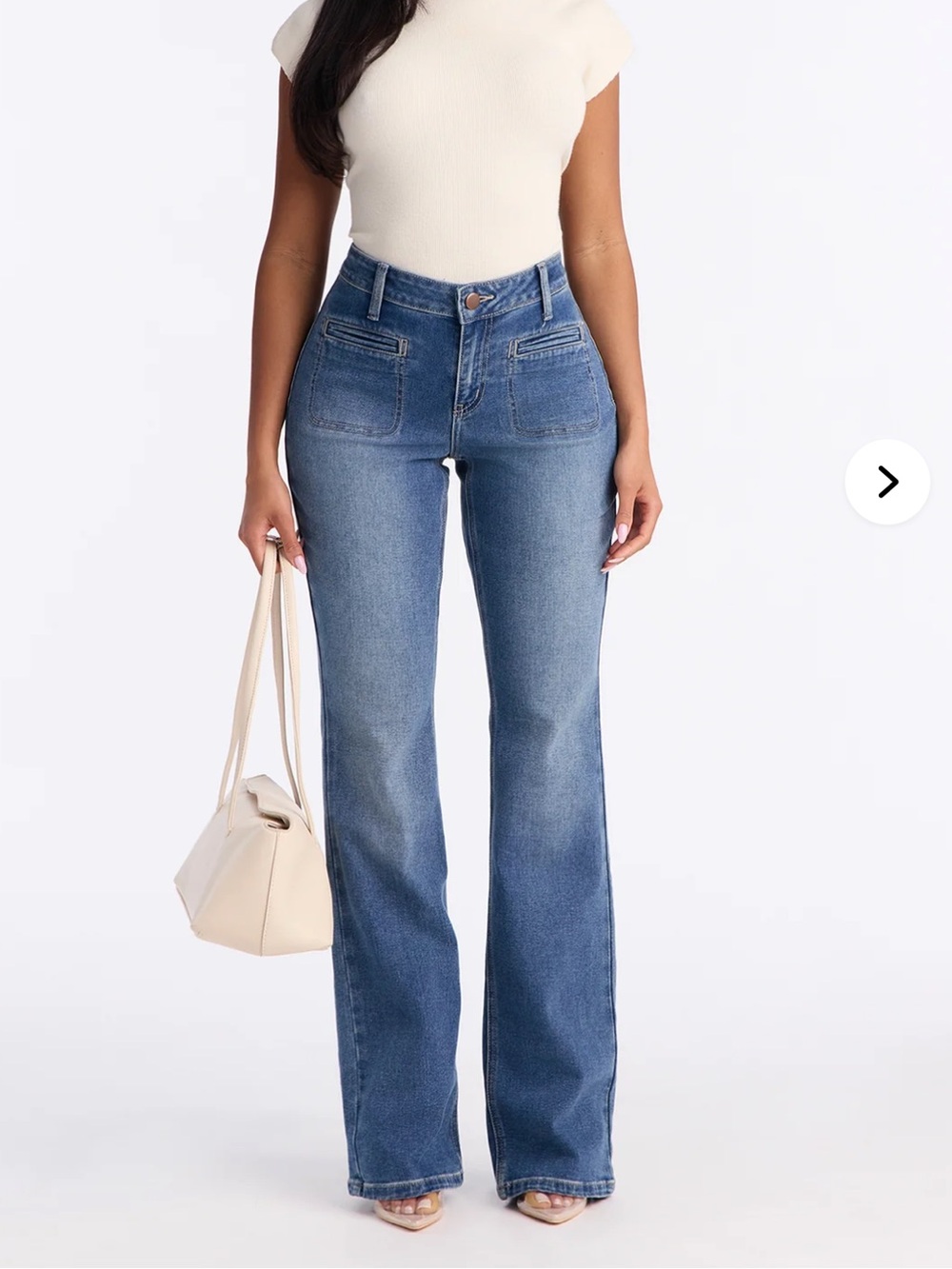 Classic High-Rise Flare Jeans in Medium Blue